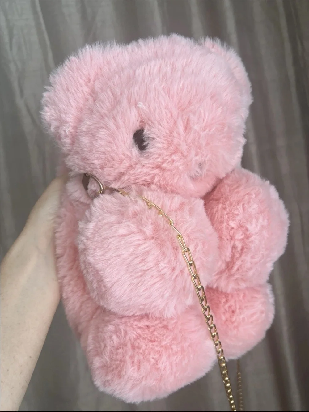 Plush Pink Teddy Bear Crossbody Bag handbag for Kids toy